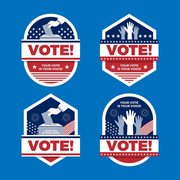 Us voting badges collection