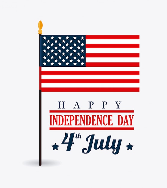 Free vector usa design. independence day 4th july