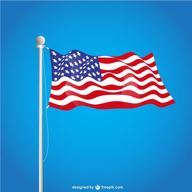 USA flag over blue background