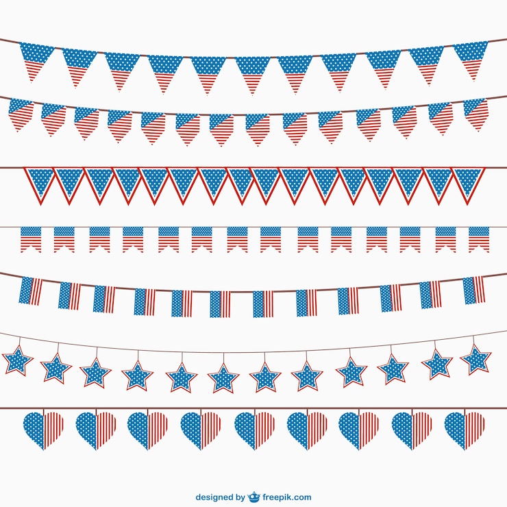 Free Vector usa garlands vector
