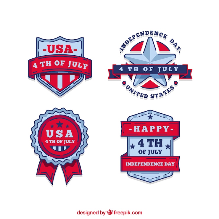 Free Vector usa independance day badge collection