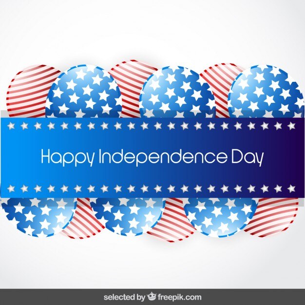 Free Vector usa independence day background with balloons
