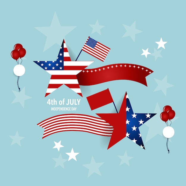 Free vector usa independence day background with stars