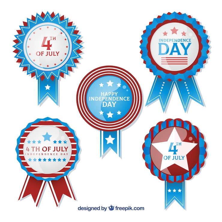 Free Vector usa independence day badge collection