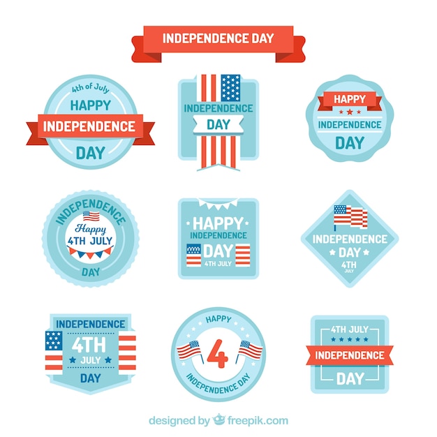 Free vector usa independence day badge collection