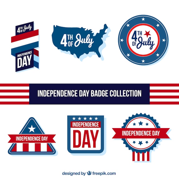 Usa independence day badge collection