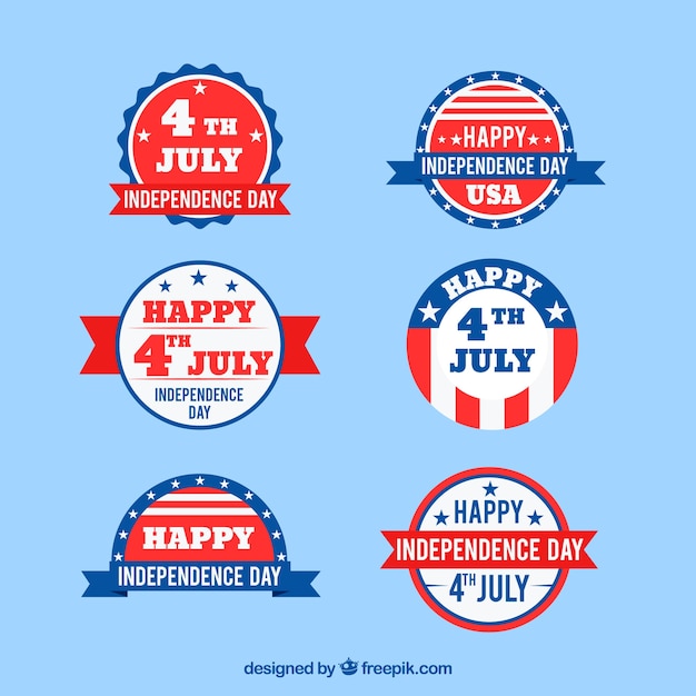 Free vector usa independence day badge collection
