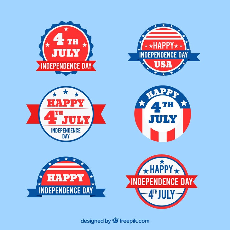 Free Vector usa independence day badge collection