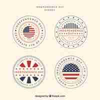 Free vector usa independence day badge collection