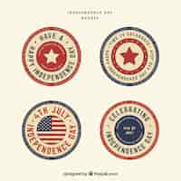 Free vector usa independence day badge collection