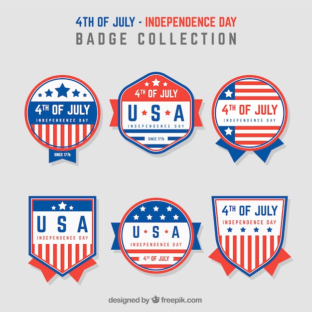 Free vector usa independence day badge collection