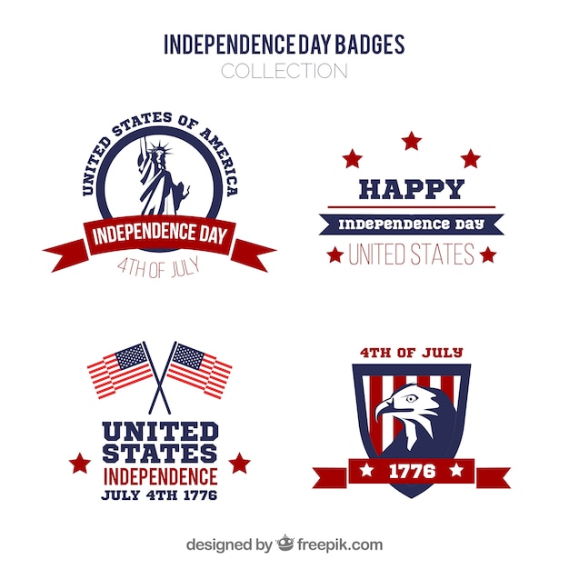 Usa independence day badge collection