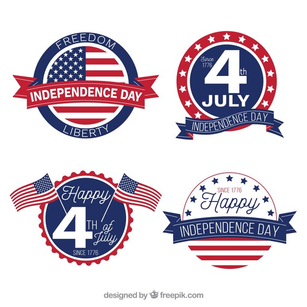 Usa independence day badge collection