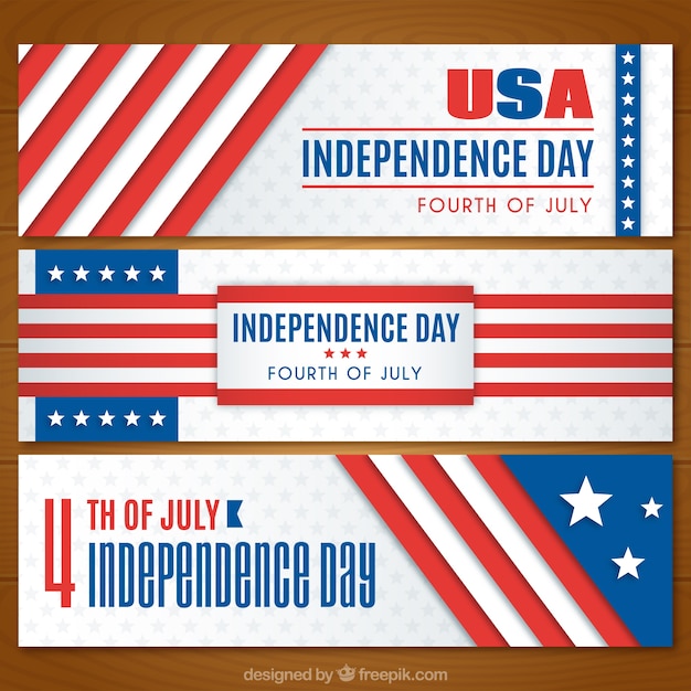 Usa independence day banners collection flag design