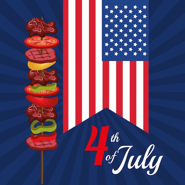 Free vector usa independence day barbeque party