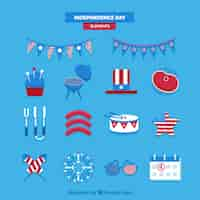 Free vector usa independence day flat element collection