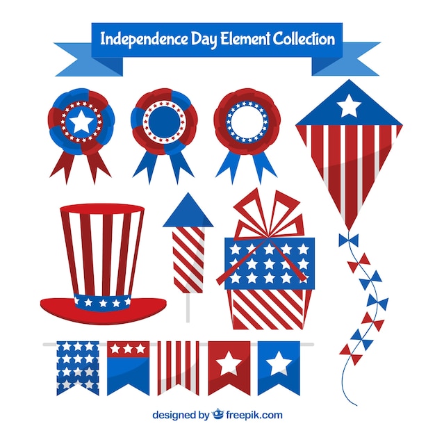 Usa independence day flat element collection