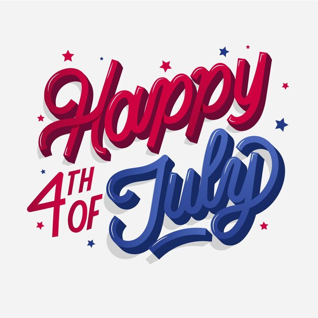 Usa independence day lettering concept