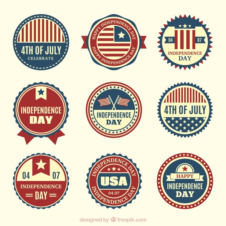 Free Vector usa independence day logo collection