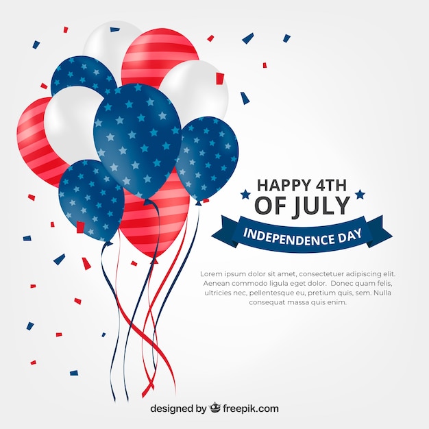 Композиция дня независимости США с 2-мя воздушными шарами