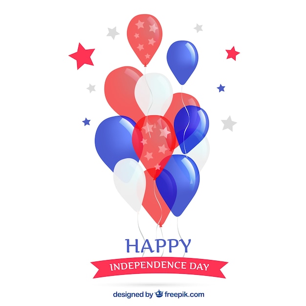 Free vector usa independence day's composition with 2d balloons