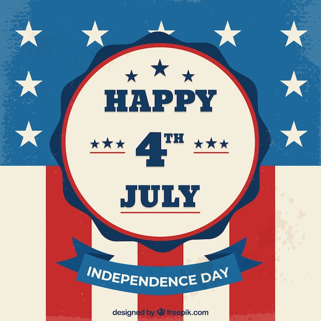 Free vector usa independence day's composition with vintage style