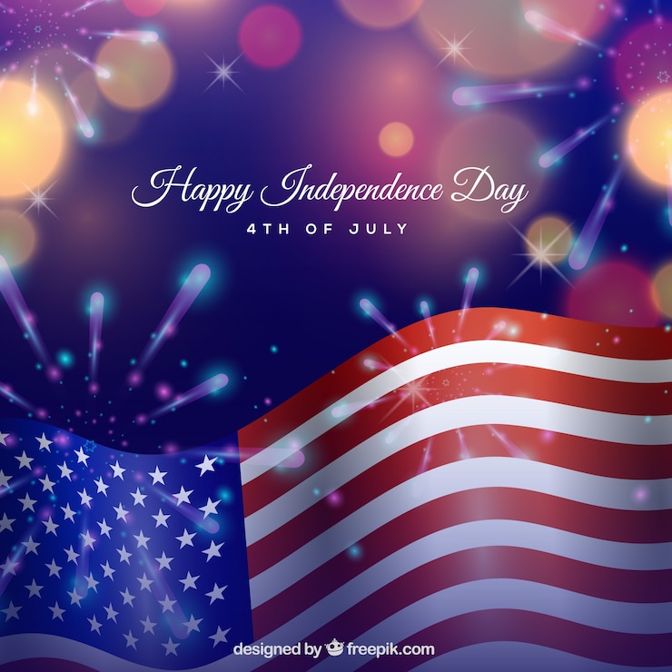 Free Vector usa independence day with american flag