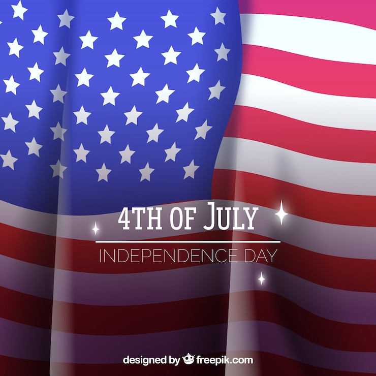 Free Vector usa independence day with  flag