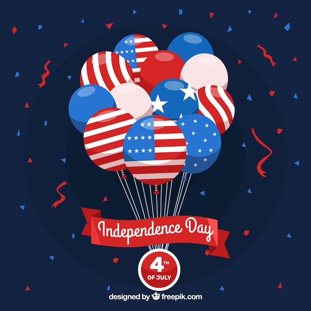 Usa independence day with flat balloons