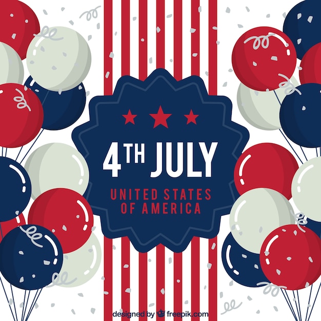 День независимости США с плоскими воздушными шарами