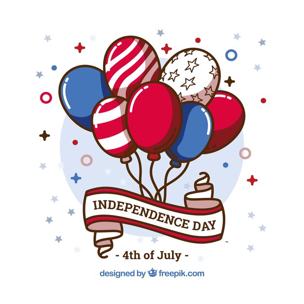 Usa independence day with flat balloons