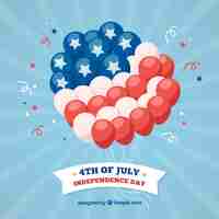 Free vector usa independence day with flat balloons