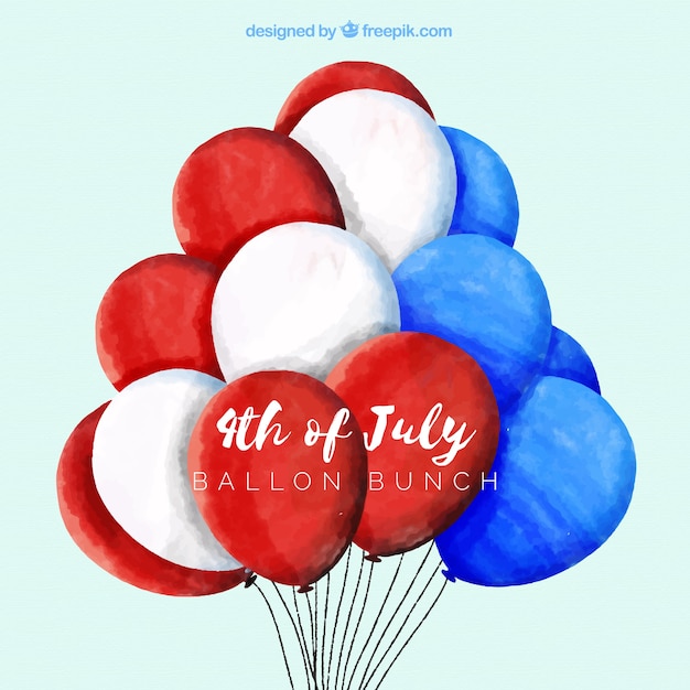 Free vector usa independence day with watercolor balloons