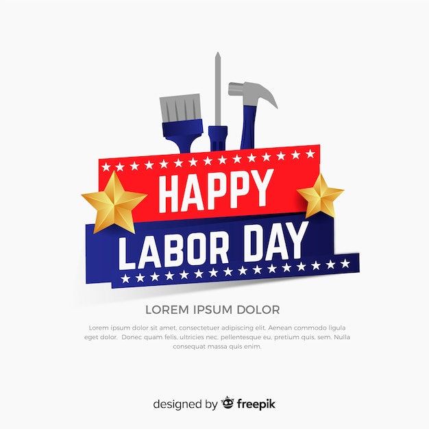 Free vector usa labor day background in flat style