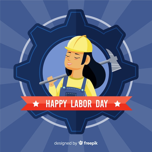 Free vector usa labor day background in flat style