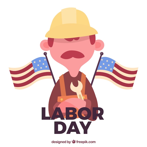 Free vector usa labor day composition with flat design