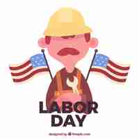 Free vector usa labor day composition with flat design