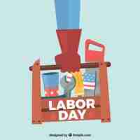 Free vector usa labor day composition with flat design