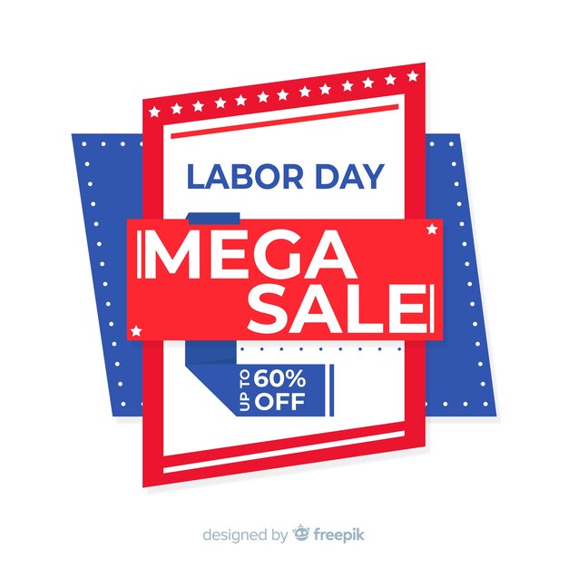 Usa labor day sale background in flat style