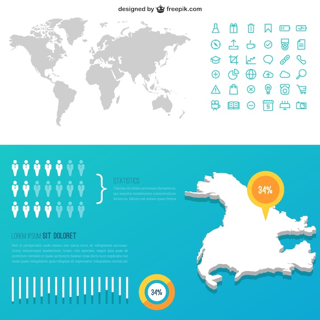 Vettore gratuito usa map infografica