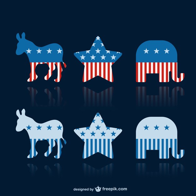 Free Vector usa presidents day silhouettes