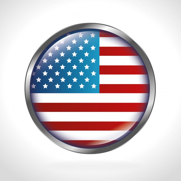 USA rounded flag