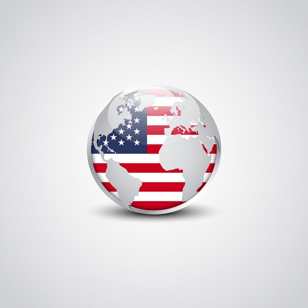 Бесплатное векторное изображение Флаг сша блестящая кнопка