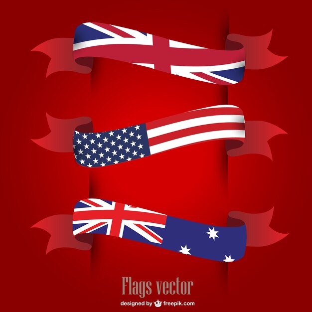 Free Vector Usa, uk and australia flags