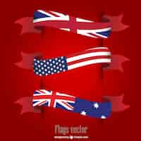 Free vector usa, uk and australia flags