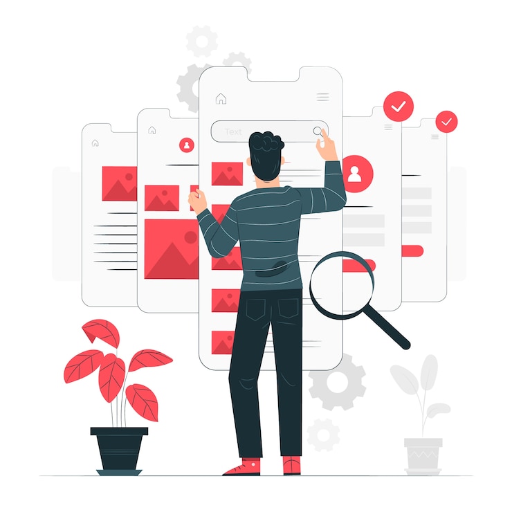 Free Vector usability testing concept illustration