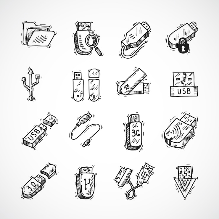 무료 Vector usb 아이콘을 설정