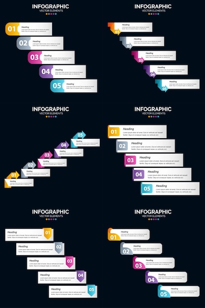 Utilizza il nostro pacchetto di infografiche vettoriali per presentare efficacemente le tue idee