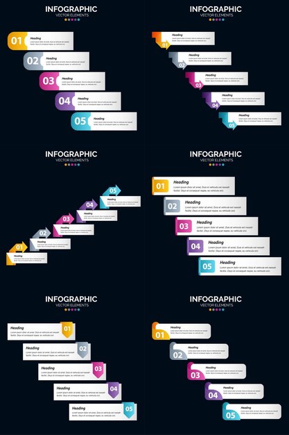 Use our vector infographics pack to effectively present your ideas