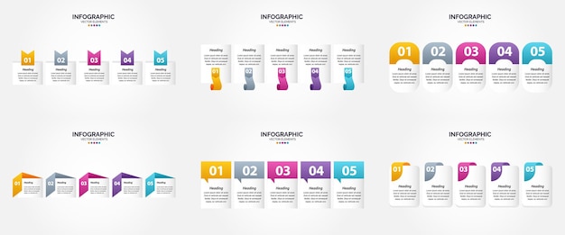 Usa queste illustrazioni vettoriali per creare infografiche aziendali accattivanti per opuscoli pubblicitari, volantini e riviste